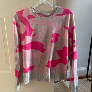 FATE pink and gray camo crewneck sweater
